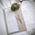 作品2024年　カレンダー　〈植物の月めくり暦〉アナベル　無塗装板　