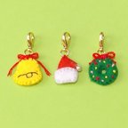 作品【フェルト】クリスマスチャームセット　3種類入り　　　クリスマスラッピング付き　　◇受注制作◇