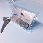 作品透明のコインケース付きキーホルダー