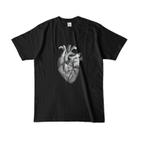 作品▼黒Tシャツ「心臓」病みグロかわTシャツ☆部屋着や普段着に！