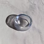 作品ガラスの指輪　ブルーとパープルのリング