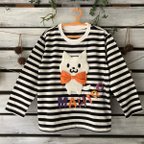 作品miwa0811様専用★ハロウィン☆ふわもこの猫☆ボーダー長袖Tシャツ