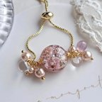 作品elegant pink flower ・.。.＊*bracelet 