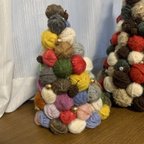 作品毛糸玉ツリー*colorful knit ball tree*クリスマスツリー