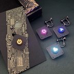 作品【電子部品】LEDが光るイヤリング(ぶら下げタイプ/片耳)