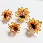 作品🌻少し大きめのイエローのひまわり🌻選べるイヤリング&ピアス&マグネットピアス