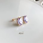 作品≪14kgf≫vintage swarovski アレキサンドライト  一粒ピアス