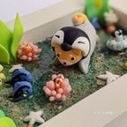 作品海の中でこんにちは＊赤柴ペンギン＊2020夏飾り