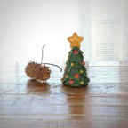 作品レザーで出来た小さなクリスマスツリー《受注生産》手縫い