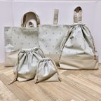 作品【sold out】入園入学5点セット③ 花柄　ミニフラワー　ナチュラル　大きめ