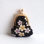 作品小さいがま口：豆姫：littlie purse 420：ちっちゃながま口：かわいいがまぐち：小さな財布：桜,桜吹雪,お花見,cherry blossom