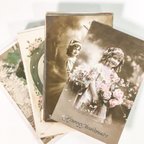 作品フランス ポストカード 20枚 女性 雑貨 アンティーク 海外 ヴィンテージ 紙もの ジャンクジャーナル インテリア コラージュ 06053-34