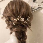 作品【小枝ヘアアクセサリー】結婚式 成人式 卒業式 髪飾り ハンドメイド