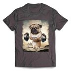 作品半袖Tシャツ パグ 犬  筋トレ 筋肉 ウエイトリフティング by FOX REPUBLIC