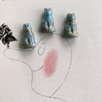 作品【1コずつ販売】JIRI＊IVANA#czech beads#チェコビーズ　egyptian cat24✖️14㍉ lightblue/bronze