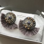 作品Jorden（piace or earring）ビーズ刺繍　フリンジ 