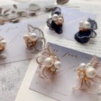 作品lace flower cotton pearl piace and earrings