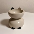 作品【陶器】ねこボウル【美濃焼】【ペットボウル】【フードボウル】