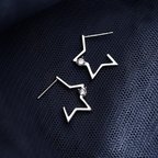 作品【ピアス】星　スター　ビジュー　ピアス　シルバーピアス　アクセサリーパーツ　ピアス金具