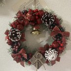 作品【クリスマス】赤い木の実がいっぱいのクリスマスリース