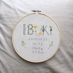 作品刺繍命名書《花文字》！受注製作