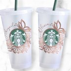 作品名前いれます　starbucks♥リユーザブルカップ♡ ホログラムデコ　シール