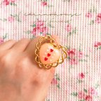 作品pastel pink × three heart ring