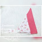 作品髪型崩れが気になる子に♡ジュニア用三角巾　*Red flower * 無地*