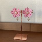 作品パール揺れる桜のピアス　山桜