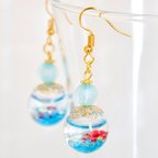 作品涼し気な金魚のガラスドーム ピアス イヤリング