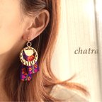 作品新作♡ tirolean flower earring purple