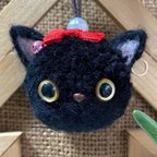 作品送料無料☆ポンポン猫、黒猫