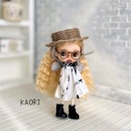 作品プチブライスアウトフィット　マンズ・ベストフレンド　カンカン帽　2点セット　ハンドメイド　服