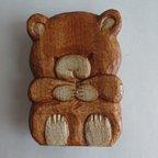 作品木彫り  熊さんのマグネット