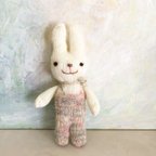 作品釣りズボンを着たうさぎさん　　ブラウン　　bunny