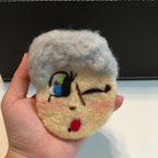 作品🍄マダムちゃん🐑羊毛フェルト🐑バッチ🍄