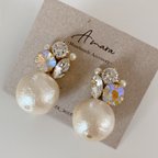 作品[送料無料] aurora big pearl pierce