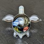 作品[ガラス]  海亀  宇宙  幻想的  ペンダント  ガラス細工