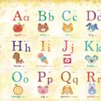 作品【A3・1枚】絵本のような世界観が可愛い「ABC・英語表」　