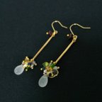 作品sale  ゴールド×ホワイトの華やかピアス