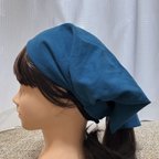 作品ヘアバンドタイプの三角巾（ブルー）大人用　子ども用