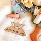 作品【兜　Boys Festival 】端午の節句　木製　フォトプレート　フォトアイテム　兜　五月人形　子供の日　ウッドレター　レターバナー　ウッドバナー　childrens day