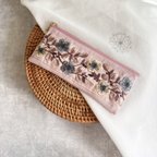 作品インド刺繍×帆布/フラットタイプ ペンケース・ペンポーチ