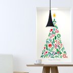 作品割引中　大きな水彩クリスマスツリー ※LLサイズ / 貼り直し・凹凸のある壁もOKのウォールステッカー 