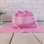 作品💛sale💛スモッキング刺繍のお弁当袋とランチョンマット ・２点セット