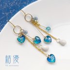 作品宇宙・蒼色ミルクドロップ/ピアス/ノンホールピアス