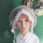 作品小花柄チュールレースの綿帽子〜étoile〜