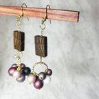 作品bocote wood jewelry pierce/earrings ボーコテと樹脂パールのピアス（イヤリング）