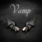 作品【Vamp】蝙蝠羽ゴシックシルバーミニヘアクリップ