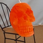 作品スカル　キャンドル　オレンジ×レッド　送料無料　skull candle orange x red